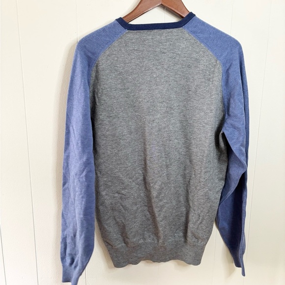Peter Millar Riffs Ringer Sweater British Grey blue sweater crewneck size M - Picture 4 of 7